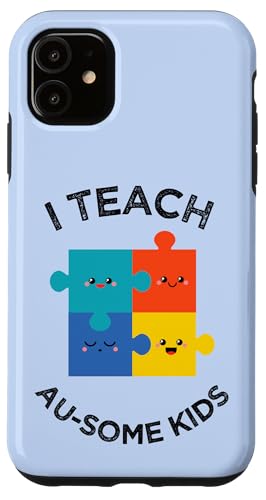 Hülle für iPhone 11 Au-some Kids, I Teach Awesome Kids Autismus Awareness Teacher von Autism Awareness Month - Autism Awareness Gifts