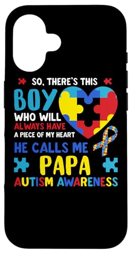 Hülle für iPhone 16 Da ist dieser Junge, den er mich Papa Vater Autismus-Bewusstsein nennt von Autism Awareness Month Family Support