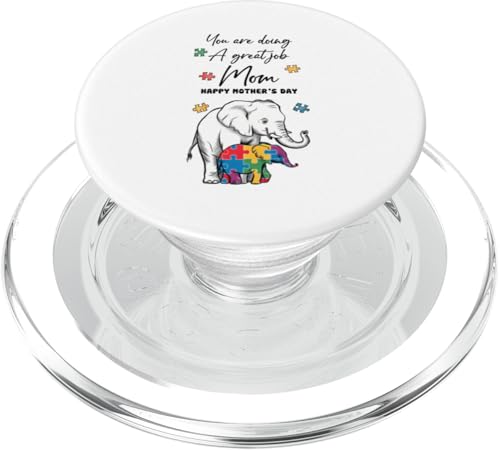 Glückliche Mutter Sohn Familie Autistische Kinder Autismusbewusstsein Mama PopSockets PopGrip für MagSafe von Autism Awareness Month Wear.USA