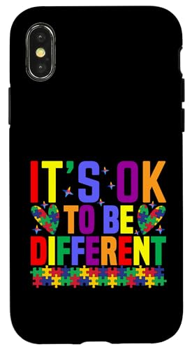 It's OK To Be Different Buntes Puzzle-Herz Hülle für iPhone X/XS von Autism Awareness Support Apparel