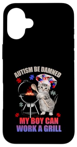 Verdammt sei Autismus, mein Junge kann ein Grill-Cat-Chef-Puzzle lösen Hülle für iPhone 16 Plus von Autism Be Damned My Boy Can Work A Grill Cat