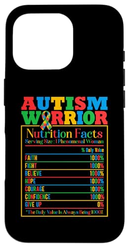 Hülle für iPhone 16 Pro Lustiges Autismus-Krieger-Puzzle mit Nährwertangaben, mehrfarbig von Autism Warrior Awareness Store