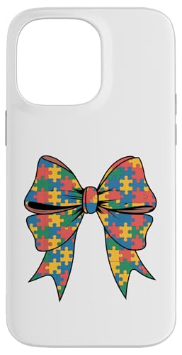 Schleifenband für Autismus-Bewusstseinsunterstützung, Tismus, Autistische Kokette Hülle für iPhone 14 Pro Max von Autism Women Men Kids Autistic Acceptance Gifts