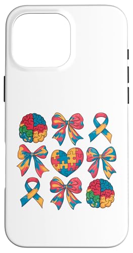 Schleifenband für Autismus-Bewusstseinsunterstützung, Tismus, Autistische Kokette Hülle für iPhone 16 Pro Max von Autism Women Men Kids Autistic Acceptance Gifts