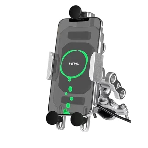 Avfpra Motorrad Navigationshalterung Universal Motorrad Reiten Handy Navigation Halterung Bike Handy Unterstützung Halterung Schnelle Lade Drahtlose Ladegerät Halterung Motorrad(S-Charging Handlebar) von Avfpra