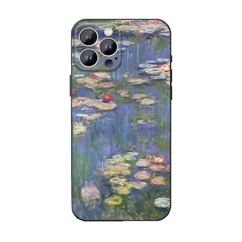 Avistinz Kompatibel mit iPhone 16 Pro Hülle, Wasserlilien von Monet, Retro-Blumenmuster, stoßfeste Schutzhülle von Avistinz