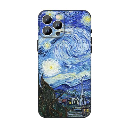 Kompatibel mit iPhone 16 Pro Max Hülle, berühmte Gemälde Van Gogh Vintage Blue Starry Night Phone Cover, Slim Thin Protective Phone Case von Avistinz