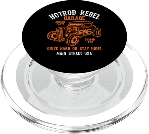 Hotrod Rebel Automotive Nostalgie Old Car Distressed Design PopSockets PopGrip für MagSafe von Awesome Classic Hotrod Car Designs and Souvenirs