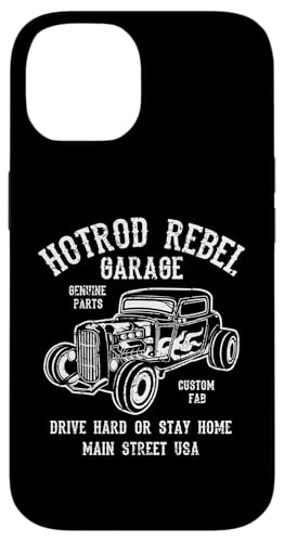 Hülle für iPhone 14 Hotrod Rebel Automotive Nostalgie Old Car Distressed Design von Awesome Classic Hotrod Car Designs and Souvenirs