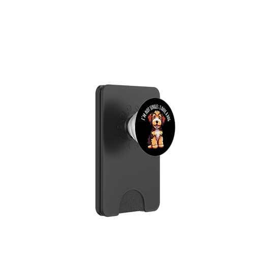 Ich bin nicht Single I Have A Dog lustiger süßer Welpe Hund Cartoon PopSockets PopWallet für MagSafe von Awesome Cute and Adorable Puppy Dog Designs