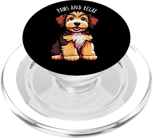 Paws and Relax Lustiger süßer Hund Cartoon PopSockets PopGrip für MagSafe von Awesome Cute and Adorable Puppy Dog Designs