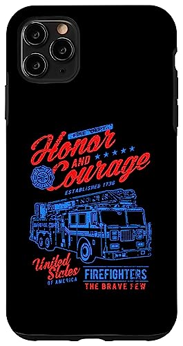 Hülle für iPhone 11 Pro Max Honor and Courage Feuerwehrmann Feuerwehrauto Design von Awesome Firefighter Fire Dept. Fire Truck Designs