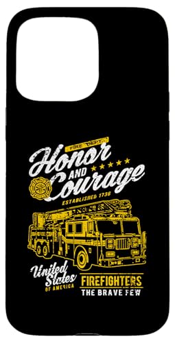 Hülle für iPhone 15 Pro Max Honor and Courage Feuerwehrmann Feuerwehrauto Design von Awesome Firefighter Fire Dept. Fire Truck Designs