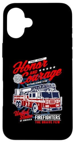 Hülle für iPhone 16 Plus Honor and Courage Feuerwehrmann Feuerwehrauto Design von Awesome Firefighter Fire Dept. Fire Truck Designs