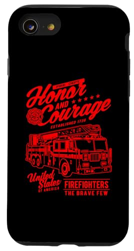 Hülle für iPhone SE (2020) / 7 / 8 Honor and Courage Feuerwehrmann Feuerwehrauto Design von Awesome Firefighter Fire Dept. Fire Truck Designs