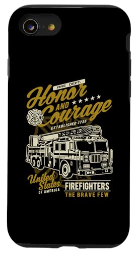 Hülle für iPhone SE (2020) / 7 / 8 Honor and Courage Feuerwehrmann Feuerwehrauto Design von Awesome Firefighter Fire Dept. Fire Truck Designs