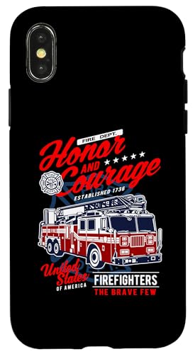 Hülle für iPhone X/XS Honor and Courage Feuerwehrmann Feuerwehrauto Design von Awesome Firefighter Fire Dept. Fire Truck Designs