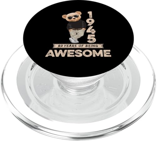 80. Geburtstag Herren Damen 1945 Original Awesome Teddybär PopSockets PopGrip für MagSafe von Awesome Original Teddy Bär Geburtstagsshirt