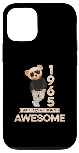 Hülle für iPhone 12/12 Pro 60. Geburtstag Herren Damen 1965 Original Awesome Teddybär von Awesome Original Teddy Bär Geburtstagsshirt