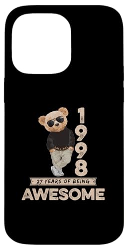 Hülle für iPhone 14 Pro Max 27. Geburtstag Herren Damen 1998 Original Awesome Teddybär von Awesome Original Teddy Bär Geburtstagsshirt