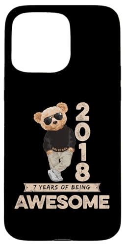 Hülle für iPhone 15 Pro Max 7. Geburtstag Jungen Mädchen 2018 Original Awesome Teddybär von Awesome Original Teddy Bär Geburtstagsshirt