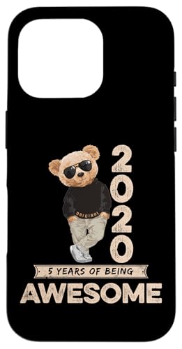 Hülle für iPhone 16 Pro 5. Geburtstag Jungen Mädchen 2020 Original Awesome Teddybär von Awesome Original Teddy Bär Geburtstagsshirt