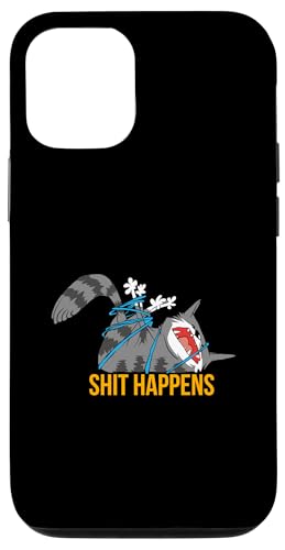 Hülle für iPhone 14 Pro Katze spielt mit Wolle und wird gefesselt - Shit Happens von Awesome Shit Happens Apparel and Accessories