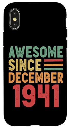 Hülle für iPhone X/XS Tolles Geschenk zum 90. Geburtstag von Dezember 1941 von Awesome Since December Retro Birthday Gifts