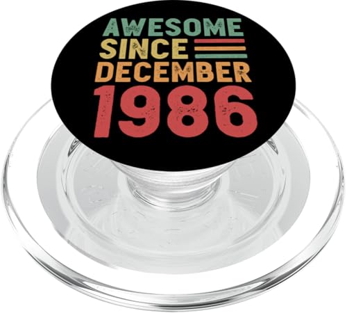 Tolles Geschenk zum 40. Geburtstag von Dezember 1986 PopSockets PopGrip für MagSafe von Awesome Since December Retro Birthday Gifts