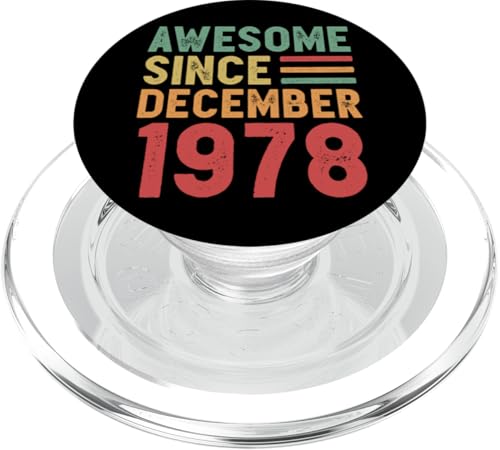 Tolles Geschenk zum 50. Geburtstag seit Dezember 1978 PopSockets PopGrip für MagSafe von Awesome Since December Retro Birthday Gifts