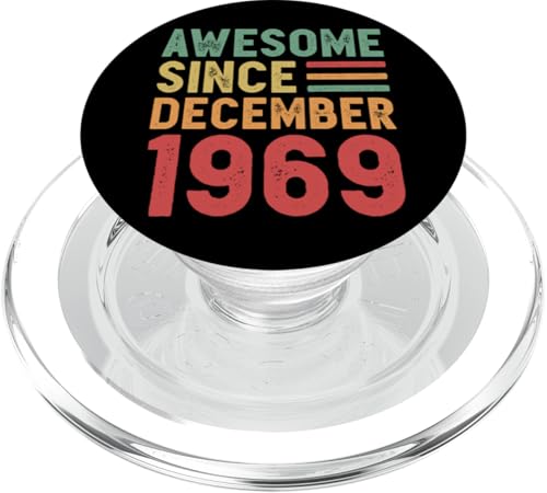 Tolles Geschenk zum 60. Geburtstag seit Dezember 1969 PopSockets PopGrip für MagSafe von Awesome Since December Retro Birthday Gifts