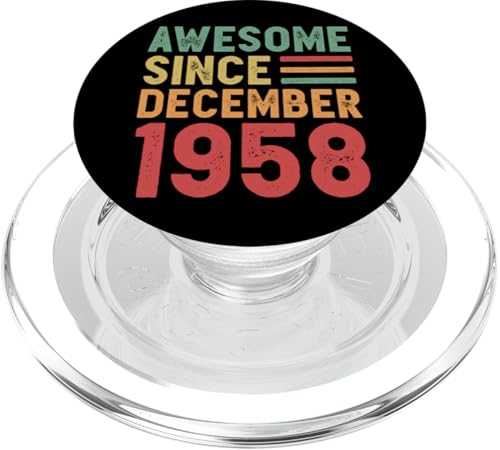 Tolles Geschenk zum 70. Geburtstag seit Dezember 1958 PopSockets PopGrip für MagSafe von Awesome Since December Retro Birthday Gifts