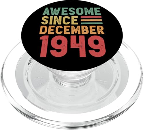 Tolles Geschenk zum 80. Geburtstag von Dezember 1949 PopSockets PopGrip für MagSafe von Awesome Since December Retro Birthday Gifts