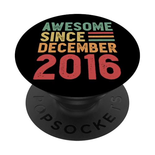 Tolles Geschenk zum 9. Geburtstag seit Dezember 2016 PopSockets Klebender PopGrip von Awesome Since December Retro Birthday Gifts