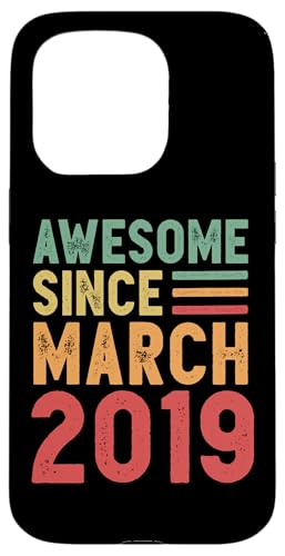 Hülle für iPhone 15 Pro Tolles Geschenk zum 6. Geburtstag seit März 2019 von Awesome Since March Retro Birthday Gifts