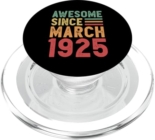 Tolles Geschenk zum 100. Geburtstag von März 1925 PopSockets PopGrip für MagSafe von Awesome Since March Retro Birthday Gifts