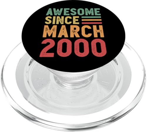 Tolles Geschenk zum 24. Geburtstag von März 2000 PopSockets PopGrip für MagSafe von Awesome Since March Retro Birthday Gifts