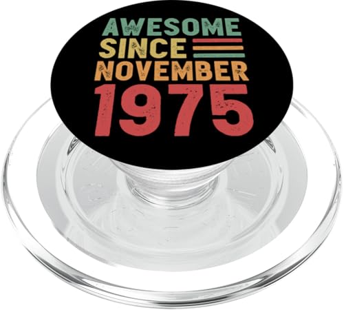 Tolles Geschenk zum 50. Geburtstag von November 1975 PopSockets PopGrip für MagSafe von Awesome Since November Retro Birthday Gifts