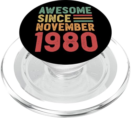 Tolles Geschenk zum 50. Geburtstag von November 1980 PopSockets PopGrip für MagSafe von Awesome Since November Retro Birthday Gifts