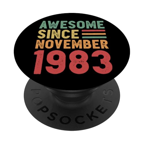 Tolles Geschenk zum 50. Geburtstag von November 1983 PopSockets Klebender PopGrip von Awesome Since November Retro Birthday Gifts