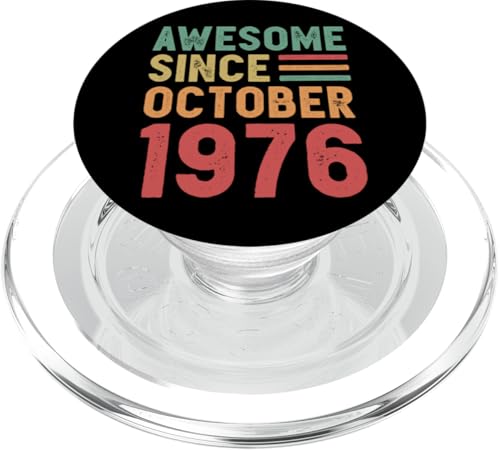 Tolles Geschenk zum 50. Geburtstag von Oktober 1976 PopSockets PopGrip für MagSafe von Awesome Since October Retro Birthday Gifts