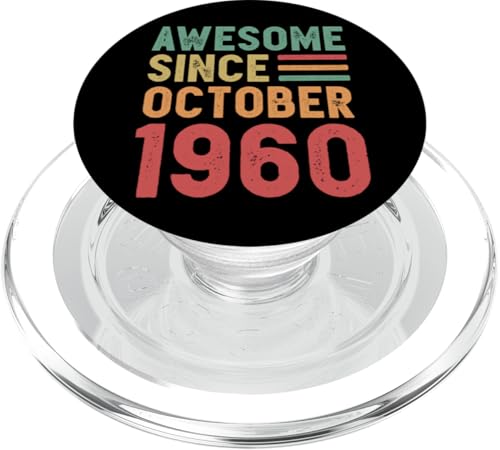 Tolles Geschenk zum 70. Geburtstag von Oktober 1960 PopSockets PopGrip für MagSafe von Awesome Since October Retro Birthday Gifts