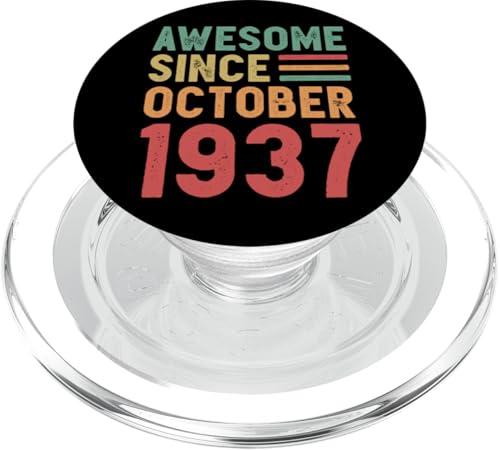 Tolles Geschenk zum 90. Geburtstag von Oktober 1937 PopSockets PopGrip für MagSafe von Awesome Since October Retro Birthday Gifts