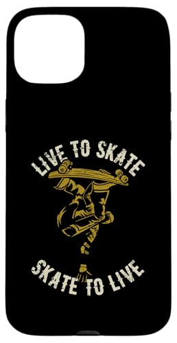 Hülle für iPhone 15 Plus Live to Skate Skate to Live Skateboard im Used-Look von Awesome Skateboard Designs for Skaters