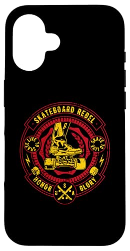 Hülle für iPhone 16 Skateboard Rebel für Skateboarder Retro Distressed Design von Awesome Skateboard Designs for Skaters