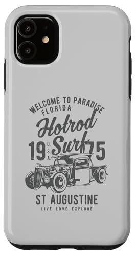 Hülle für iPhone 11 St. Augustine Florida Retro Hotrod Surf Design im Used-Look von Awesome St. Augustine Florida Souvenirs Designs