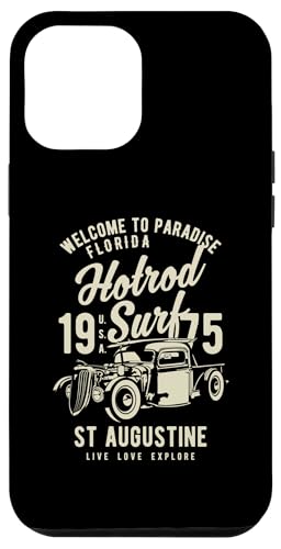 Hülle für iPhone 12 Pro Max St. Augustine Florida, Retro-Hotrod-Surf-Design von Awesome St. Augustine Florida Souvenirs Designs