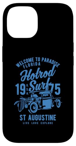 Hülle für iPhone 14 St. Augustine Florida Retro Hotrod Surf Design im Used-Look von Awesome St. Augustine Florida Souvenirs Designs