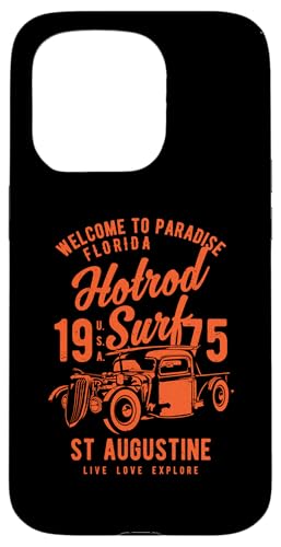 Hülle für iPhone 15 Pro St. Augustine Florida Retro Hotrod Surf Design im Used-Look von Awesome St. Augustine Florida Souvenirs Designs