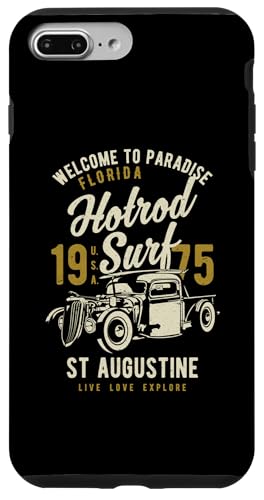 Hülle für iPhone 7 Plus/8 Plus St. Augustine Florida Retro Hotrod Surf Design im Used-Look von Awesome St. Augustine Florida Souvenirs Designs